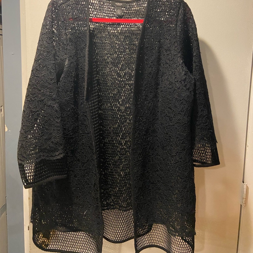 Alfani 100% lace topper. Double layered, no buttons, 31 inches long